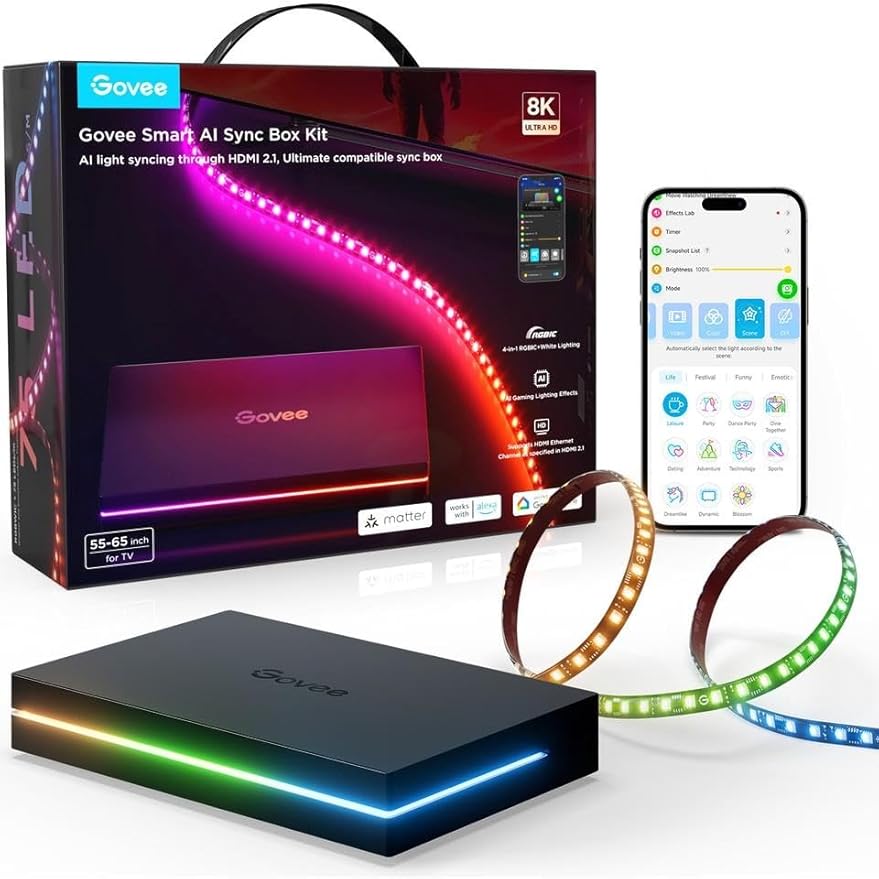 Govee AI Sync Box 2 55-65 Inc TV Backlight LED Ambient Lighting