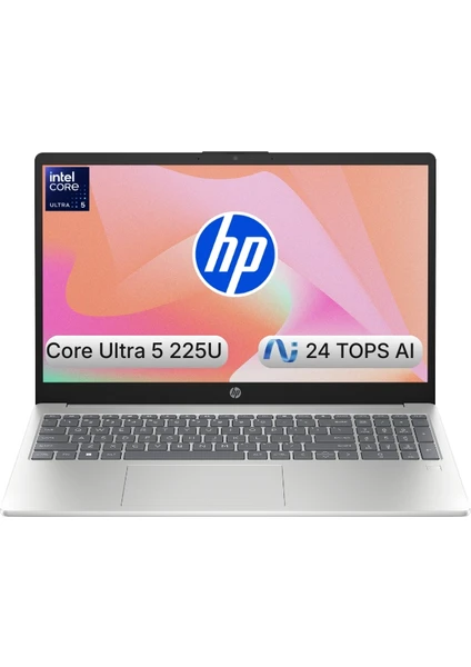HP AI 15 Intel Core Ultra 5 225U 16GB 512GB SSD Freedos 15.6" Portable Computer D51E0EA