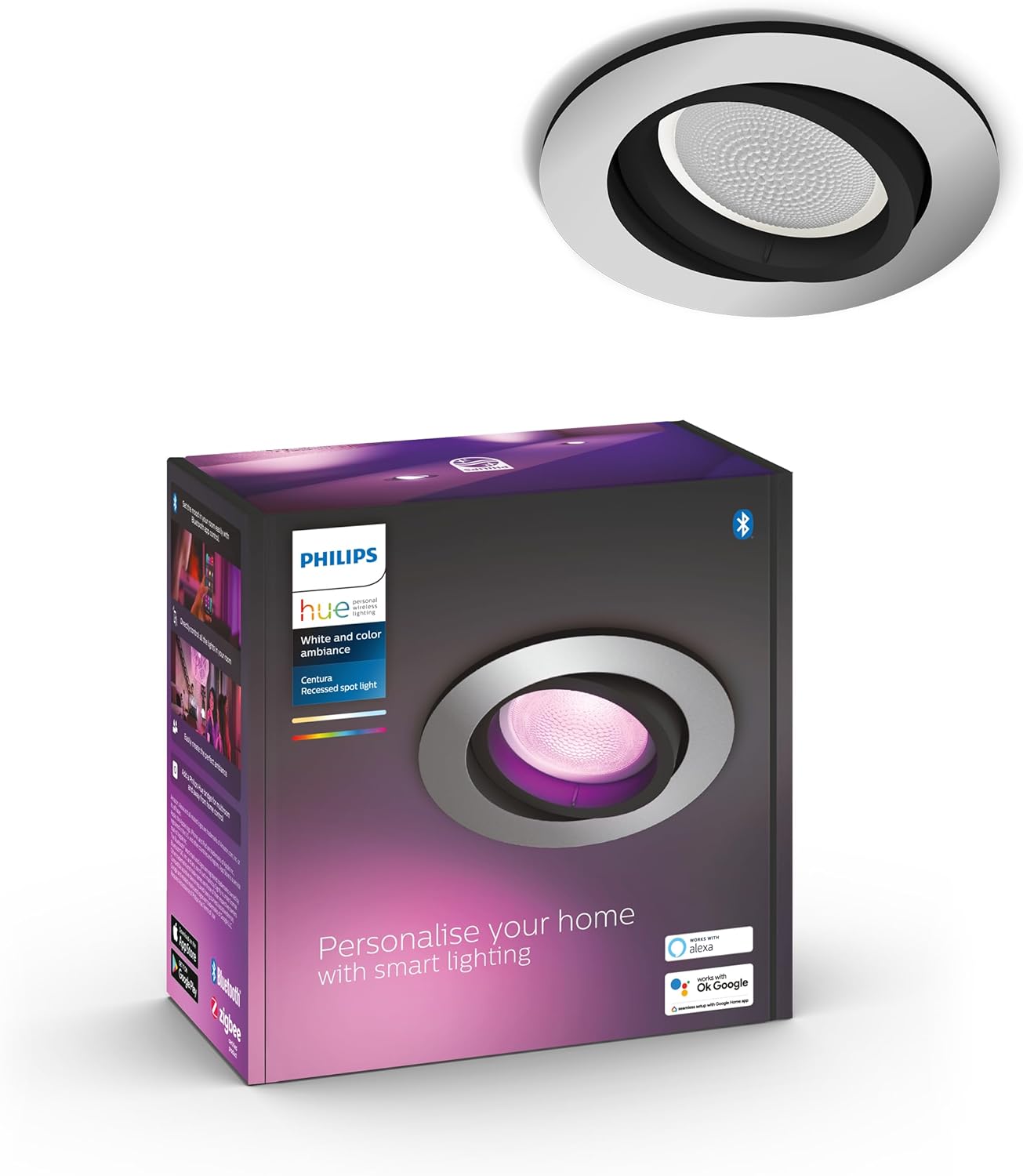 Philips Hue Centura Smart Recessed Spotlight 1x4.2W (Aluminium)