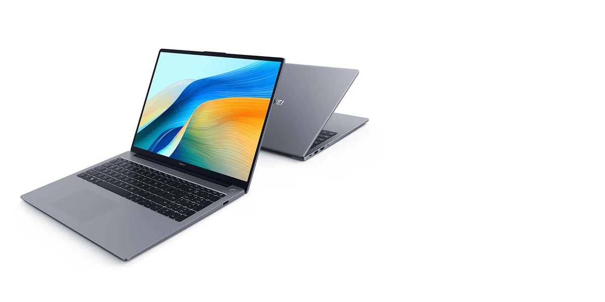 Front and back view of HUAWEI MateBook D 16 2024 laptop