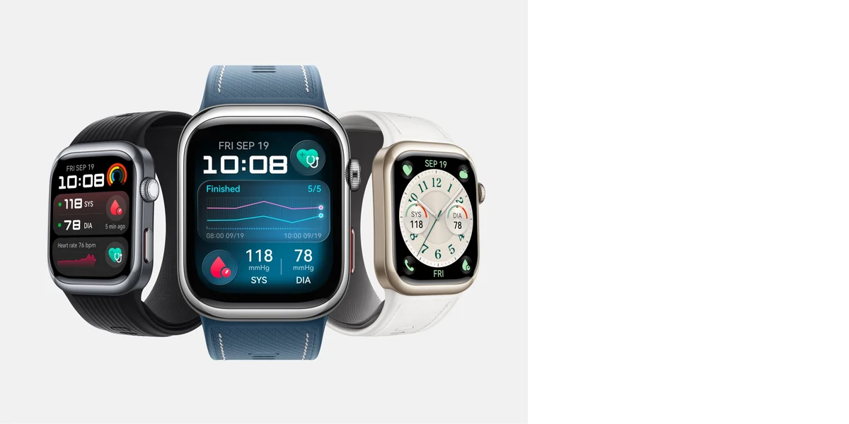 Three color options of the HUAWEI WATCH D2 smart watch