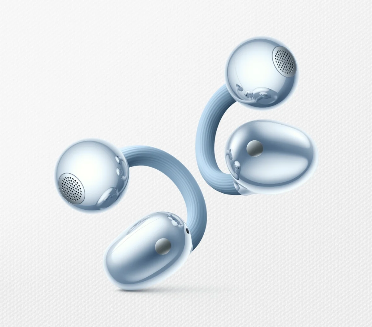 Pair of blue HUAWEI FreeClip 2 open-ear design headphones
