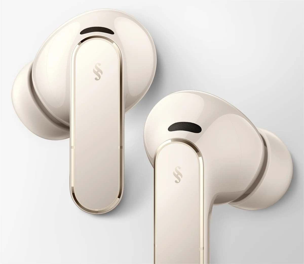Pair of HUAWEI FreeBuds Pro 5 headphones in light gold color