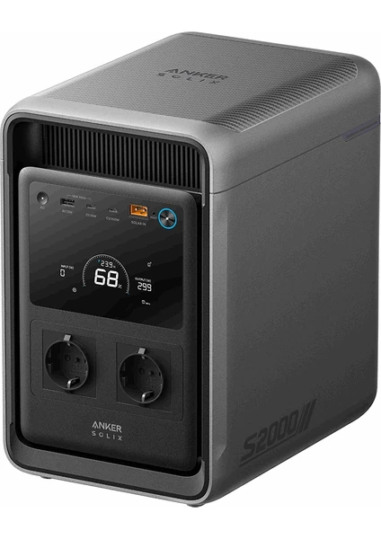 Anker SOLIX S2000 2010Wh (3000W Peak Power) Portable Power Supply - UPS Power Station with LiFePO4 Battery for Home and Outdoor - AS220