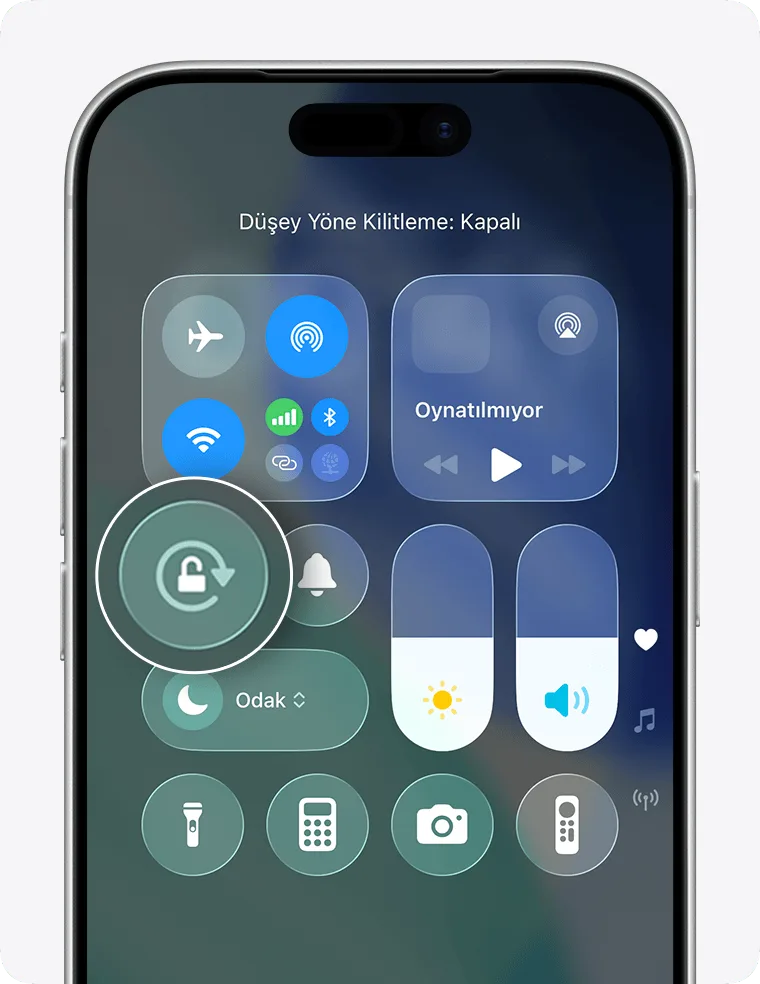 iOS 17 Control Center and Portrait Lock button on iPhone 26 Pro